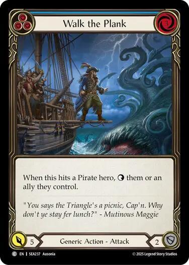 Walk the Plank Blue () #SEA237 Common (Rainbow Foil Lightly Played) High Seas Flesh and Blood TCG: 2025