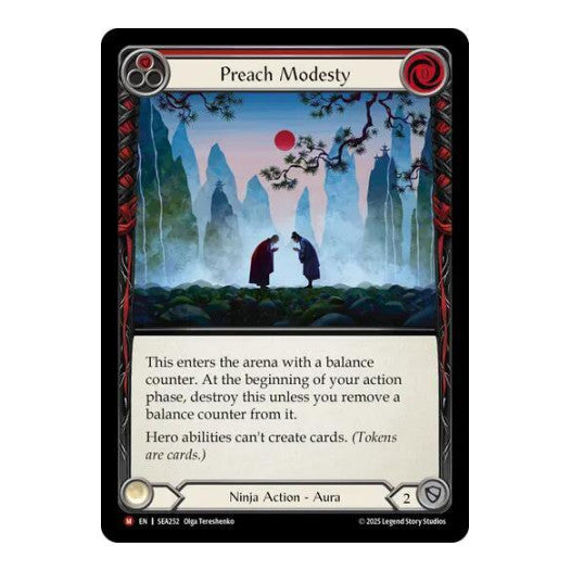 Preach Modesty () #SEA252 Majestic (Lightly Played) High Seas Flesh and Blood TCG: 2025