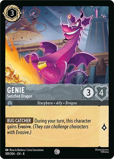 Genie - Satisfied Dragon (8) #189/204 Common (Near Mint) Reign of Jafar Disney Lorcana: 2025