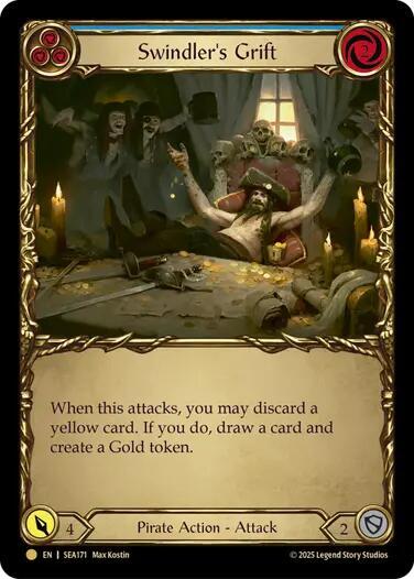 Swindlers Grift Blue Treasure () #SEA171 Pirate Booty (Cold Foil Near Mint) High Seas Flesh and Blood TCG: 2025