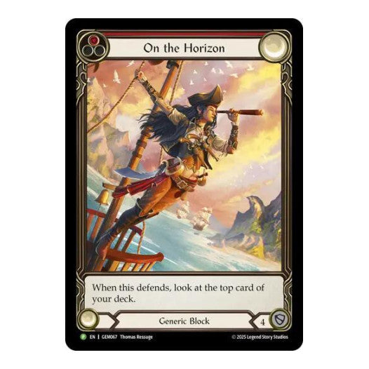 On the Horizon (Red) (GEM) #GEM067 Promo (Rainbow Foil Near Mint) GEM Pack 2 Flesh and Blood TCG: 2025