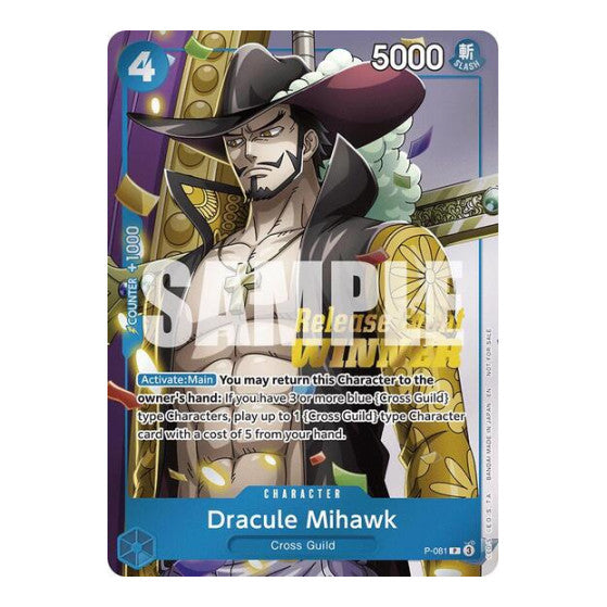 Dracule Mihawk (OP11 Release Event Winner) (OP-PR) #P-081 Promo (Foil Near Mint) One Piece Promotion Cards One Piece Card Game: 2022
