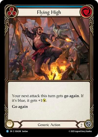 Flying High (Blue) () #SEA208 Rare (Lightly Played) High Seas Flesh and Blood TCG: 2025