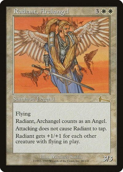 Radiant Archangel (ULG) #20 Rare (Lightly Played) Urza's Legacy Magic: The Gathering: 1999