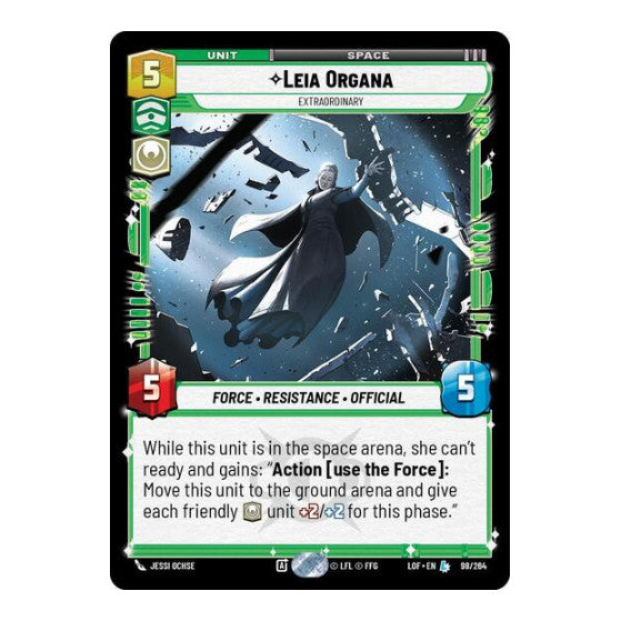 Leia Organa - Extraordinary (LOF) #098/264 Legendary (Lightly Played) Legends of the Force Star Wars: Unlimited: 2025