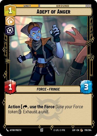 Adept of Anger (LOF) #178/264 Common (Near Mint) Legends of the Force Star Wars: Unlimited: 2025