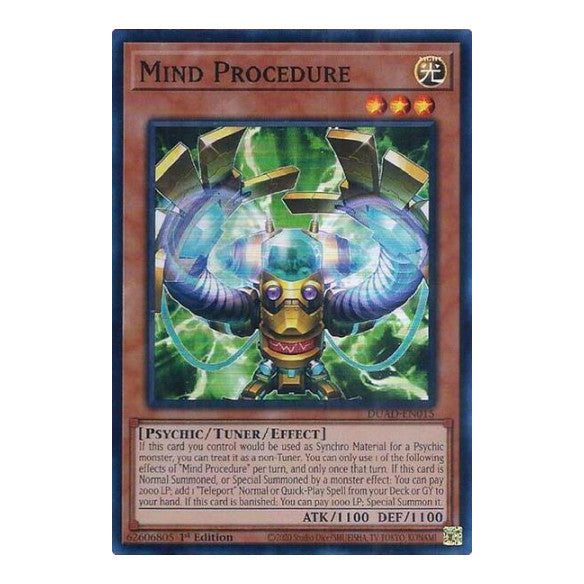 Mind Procedure (DUAD) #DUAD-EN015 Super Rare (1st Edition Near Mint) Duelist's Advance YuGiOh: 2025