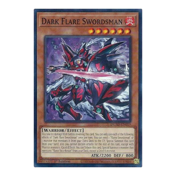 Dark Flare Swordsman (DUAD) #DUAD-EN019 Common / Short Print (1st Edition Near Mint) Duelist's Advance YuGiOh: 2025