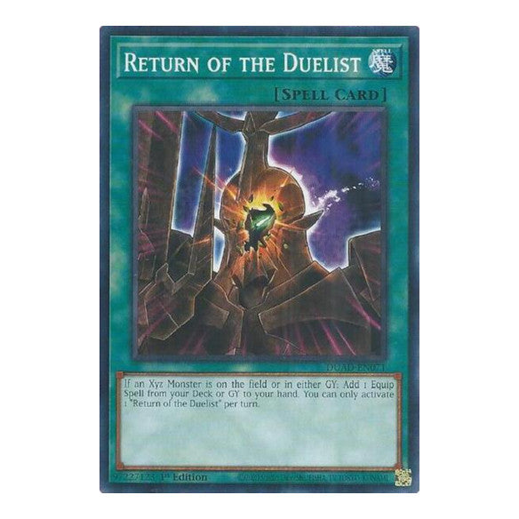 Return of the Duelist (card) (DUAD) #DUAD-EN071 Common / Short Print (1st Edition Near Mint) Duelist's Advance YuGiOh: 2025