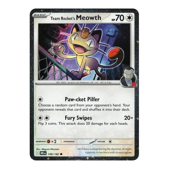 Team Rocket's Meowth (Cosmos Holo) (MCAP) #149/182 Common (Holofoil Near Mint) Miscellaneous Cards & Products Pokemon: 2026