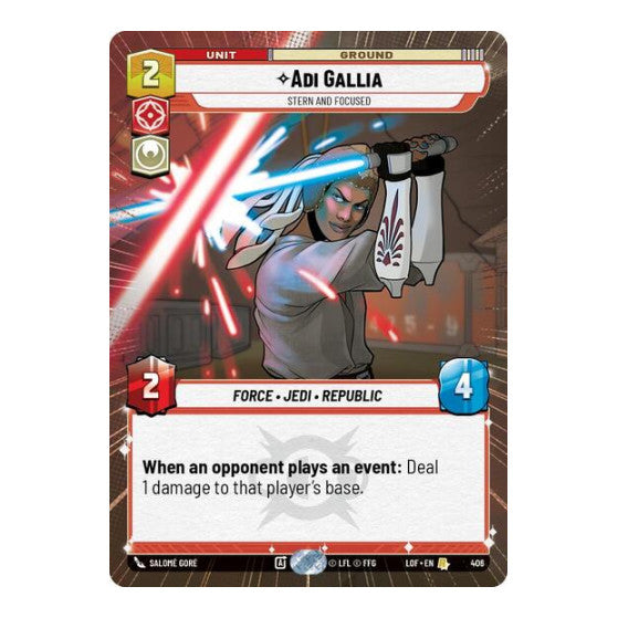 Adi Gallia - Stern and Focused (Hyperspace) (LOF) #406 Rare (Near Mint) Legends of the Force Star Wars: Unlimited: 2025