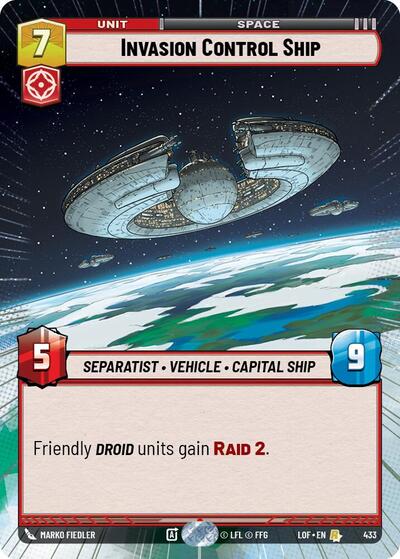 Invasion Control Ship Hyperspace (LOF) #433 Rare (Near Mint) Legends of the Force Star Wars: Unlimited: 2025