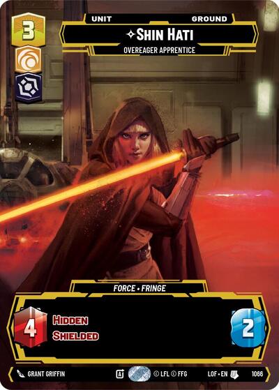 Shin Hati Overeager Apprentice Prestige (LOF) #1066 Uncommon (Near Mint) Legends of the Force Star Wars: Unlimited: 2025