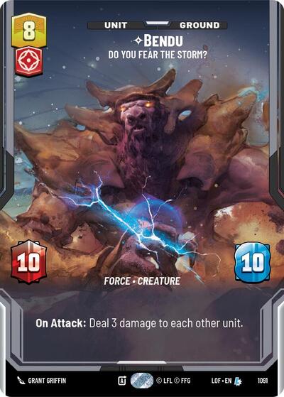 Bendu Do You Fear the Storm Prestige Foil (LOF) #1091 Legendary (Foil Near Mint) Legends of the Force Star Wars: Unlimited: 2025