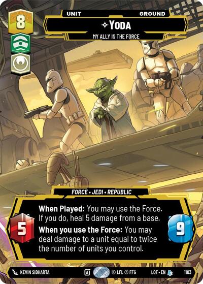 Yoda My Ally is the Force Prestige Foil (LOF) #1103 Legendary (Foil Near Mint) Legends of the Force Star Wars: Unlimited: 2025