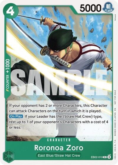 Roronoa Zoro (Tournament Pack 2025 Vol. 3) (OP-PR) #EB02-019 Rare One Piece Promotion Cards One Piece Card Game: 2022