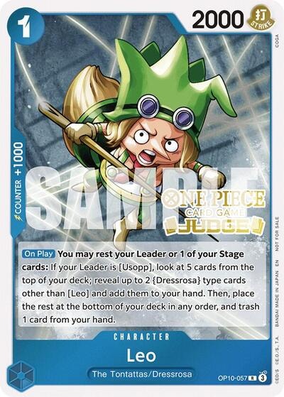 Leo (Judge Pack Vol. 6) (OP-PR) #OP10-057 Rare (Foil Lightly Played) One Piece Promotion Cards One Piece Card Game: 2022