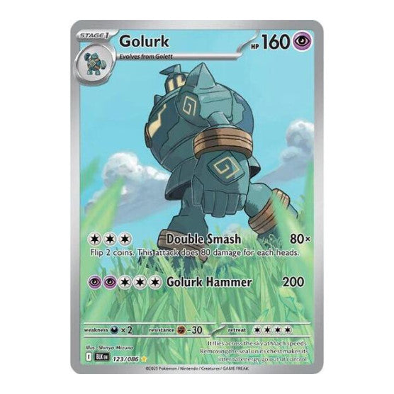 Golurk - 123/086 (BLK) #123/086 Illustration Rare (Holofoil Lightly Played) SV: Black Bolt Pokemon: 2025