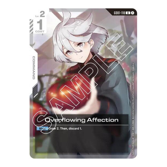 Overflowing Affection (Newtype Challenge 2025 Mission 1) (GCG-PR) #GD01-118 Uncommon (Holofoil Near Mint) Gundam Promotional Cards Gundam Card Game: 2025
