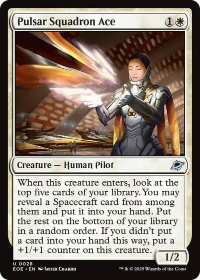 Pulsar Squadron Ace (EOE) #28 Uncommon (Lightly Played) Edge of Eternities Magic: The Gathering: 2025