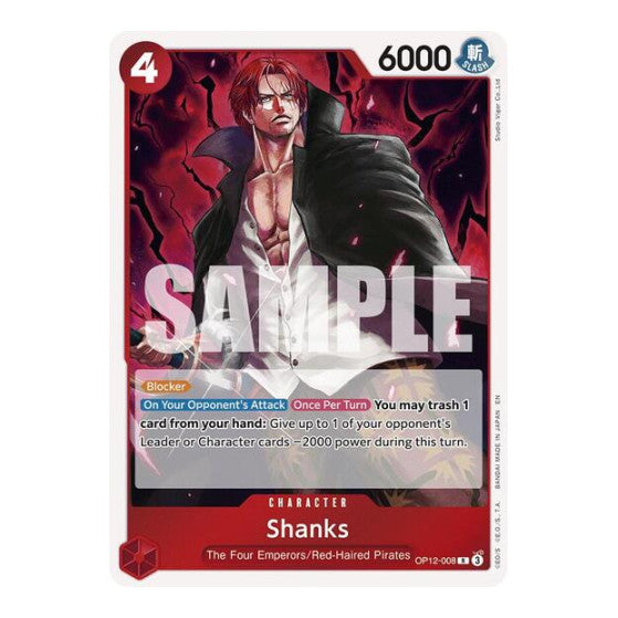 Shanks (008) (OP12) #OP12-008 Rare (Foil Lightly Played) Legacy of the Master One Piece Card Game: 2025