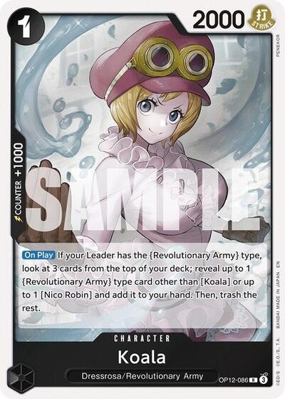 Koala (086) (OP12) #OP12-086 Rare (Foil Lightly Played) Legacy of the Master One Piece Card Game: 2025