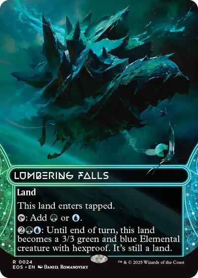Lumbering Falls 0024 Borderless (EOS) #24 Rare (Lightly Played) Edge of Eternities: Stellar Sights Magic: The Gathering: 2025