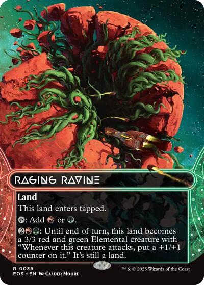 Raging Ravine 0035 Borderless (EOS) #35 Rare (Lightly Played) Edge of Eternities: Stellar Sights Magic: The Gathering: 2025