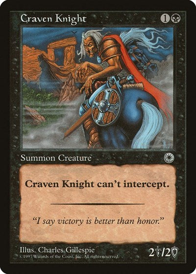 Craven Knight (POR) #85 Common (Lightly Played) Portal Magic: The Gathering: 1997