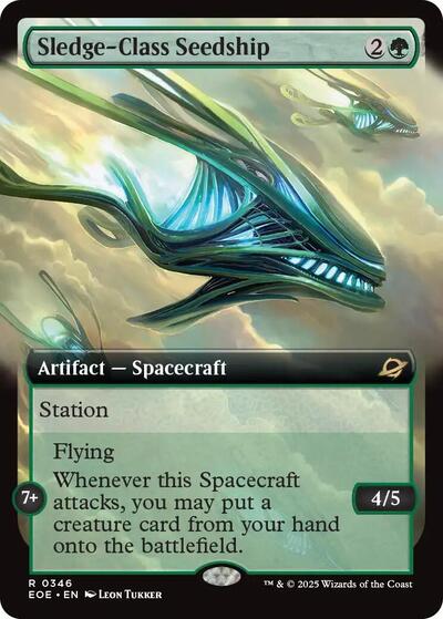 Sledge Class Seedship Extended Art (EOE) #346 Rare (Lightly Played) Edge of Eternities Magic: The Gathering: 2025