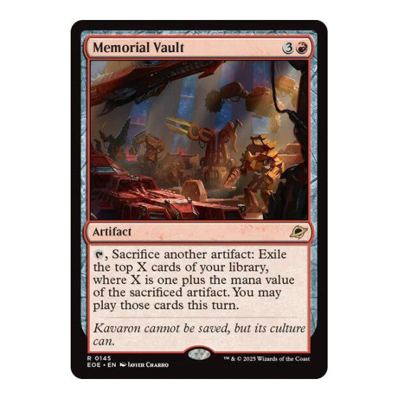 Memorial Vault (EOE) #145 Rare Edge of Eternities Magic: The Gathering: 2025
