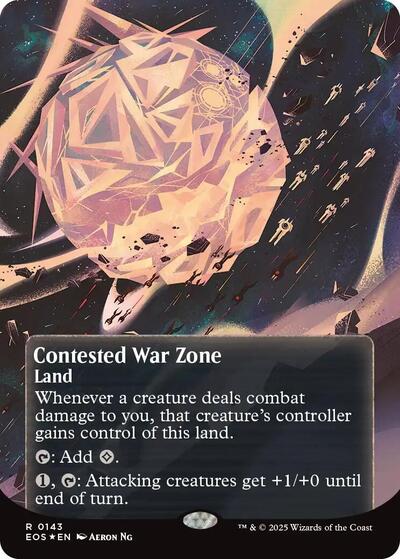Contested War Zone 0143 Borderless Galaxy Foil (EOS) #143 Rare (Foil Near Mint) Edge of Eternities: Stellar Sights Magic: The Gathering: 2025