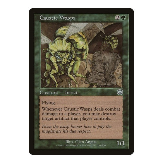 Caustic Wasps (MMQ) #234 Uncommon (Damaged) Mercadian Masques Magic: The Gathering: 1999