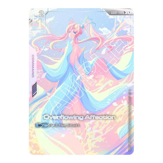 Overflowing Affection (U+) (GD01) #GD01-118 U+ (Holofoil Near Mint) Newtype Rising Gundam Card Game: 2025