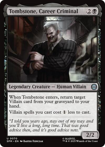 Tombstone, Career Criminal (SPM) #70 Uncommon (Lightly Played) Marvel's Spider-Man Magic: The Gathering: 2025