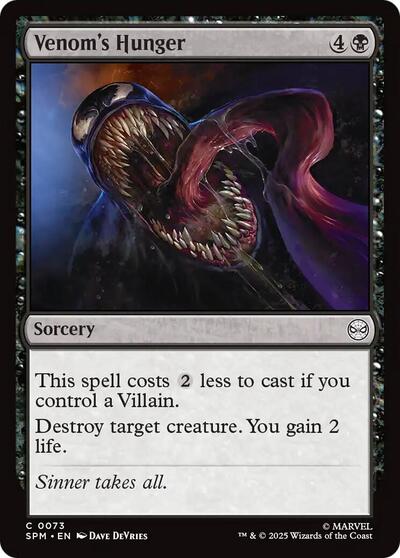 Venom's Hunger (SPM) #73 Common Marvel's Spider-Man Magic: The Gathering: 2025