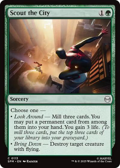 Scout the City (SPM) #113 Common (Lightly Played) Marvel's Spider-Man Magic: The Gathering: 2025