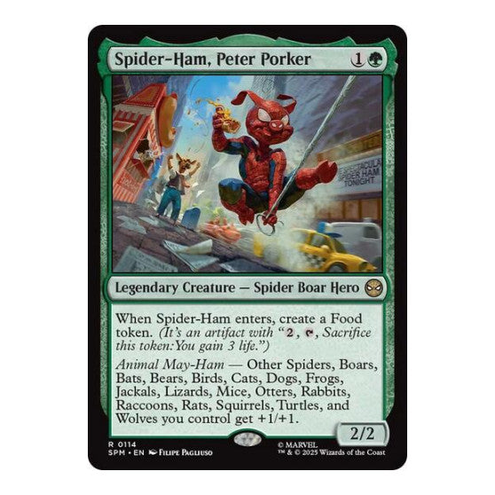 Spider-Ham, Peter Porker (SPM) #114 Rare (Lightly Played) Marvel's Spider-Man Magic: The Gathering: 2025