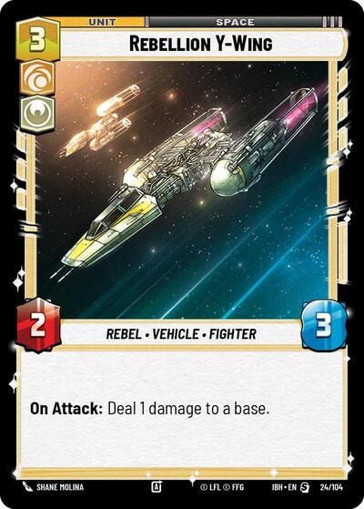 Rebellion Y Wing 24 104 (IBH) #24/104 Special (Near Mint) Intro Battle: Hoth Star Wars: Unlimited: 2025