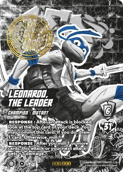 Leonardo, the Leader (Serial Numbered) (TMNT) #TMNT01 1/8 CR (Foil Near Mint) Teenage Mutant Ninja Turtles UniVersus: 2025