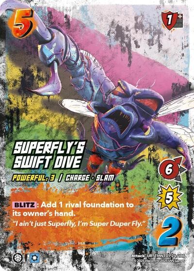 Superfly's Swift Dive (TMNT) #TMNT01 24/186 Ultra Rare (Foil Near Mint) Teenage Mutant Ninja Turtles UniVersus: 2025