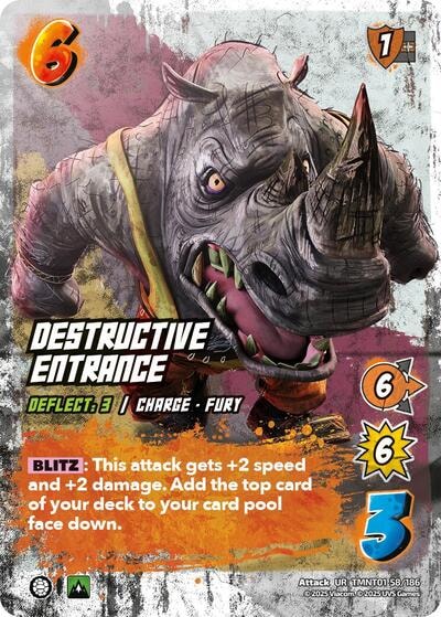 Destructive Entrance (TMNT) #TMNT01 58/186 Ultra Rare (Foil Near Mint) Teenage Mutant Ninja Turtles UniVersus: 2025