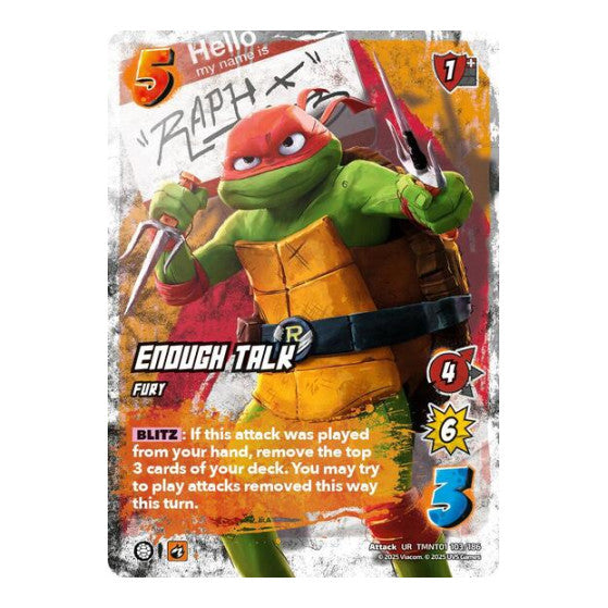 Enough Talk (TMNT) #TMNT01 103/186 Ultra Rare (Foil Near Mint) Teenage Mutant Ninja Turtles UniVersus: 2025