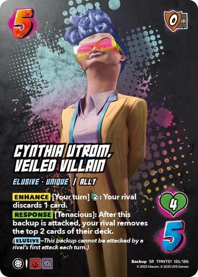 Cynthia Utrom, Veiled Villain (TMNT) #TMNT01 185/186 Secret Rare (Foil Near Mint) Teenage Mutant Ninja Turtles UniVersus: 2025