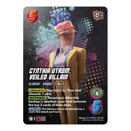Cynthia Utrom, Veiled Villain (TMNT) #TMNT01 185/186 Secret Rare (Foil Near Mint) Teenage Mutant Ninja Turtles UniVersus: 2025