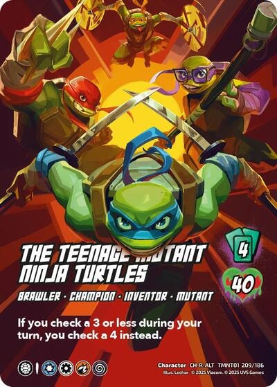 The Teenage Mutant Ninja Turtles (Alternate Art) (209) (TMNT) #TMNT01 209/186 CH-C-ALT (Foil Near Mint) Teenage Mutant Ninja Turtles UniVersus: 2025