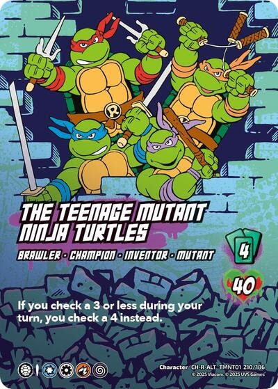 The Teenage Mutant Ninja Turtles (Alternate Art) (210) (TMNT) #TMNT01 210/186 CH-C-ALT (Foil Near Mint) Teenage Mutant Ninja Turtles UniVersus: 2025