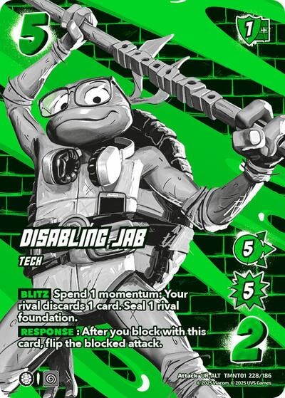 Disabling Jab (Alternate Art) (TMNT) #TMNT01 228/186 UR-ALT (Foil Near Mint) Teenage Mutant Ninja Turtles UniVersus: 2025