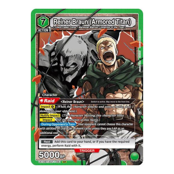 Reiner Braun (Armored Titan) (UE10BT) #UE10BT/AOT-1-061 Secret Rare (Foil Near Mint) UE10BT: Attack on Titan Union Arena: 2025