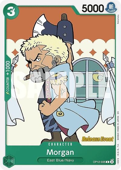 Morgan (OP12 RE) #OP12-035 Common (Lightly Played) Legacy of the Master Release Event Cards One Piece Card Game: 2025